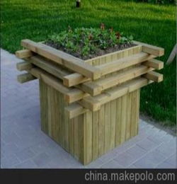 防腐木花箱 户外花箱 室外花箱 规格115 115 80厘米
